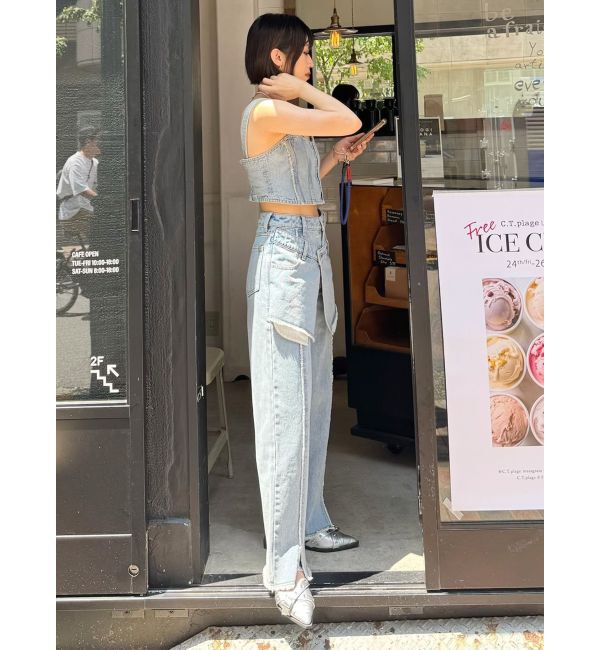 MURUA「フリンジデニムビスチェ」|キャミソール|