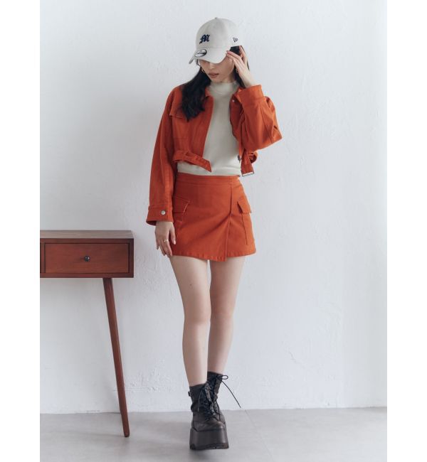 MURUA「ラップ風ミニスカート」|台形|