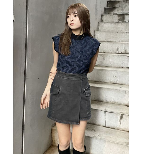 MURUA「ラップ風ミニスカート」|台形|
