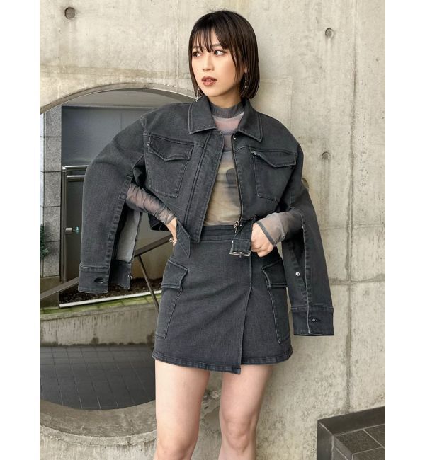 MURUA「ラップ風ミニスカート」|台形|