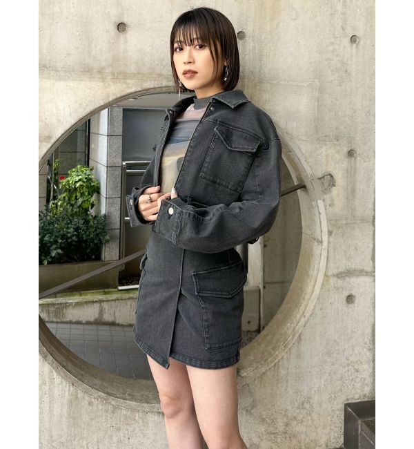 MURUA「ラップ風ミニスカート」|台形|