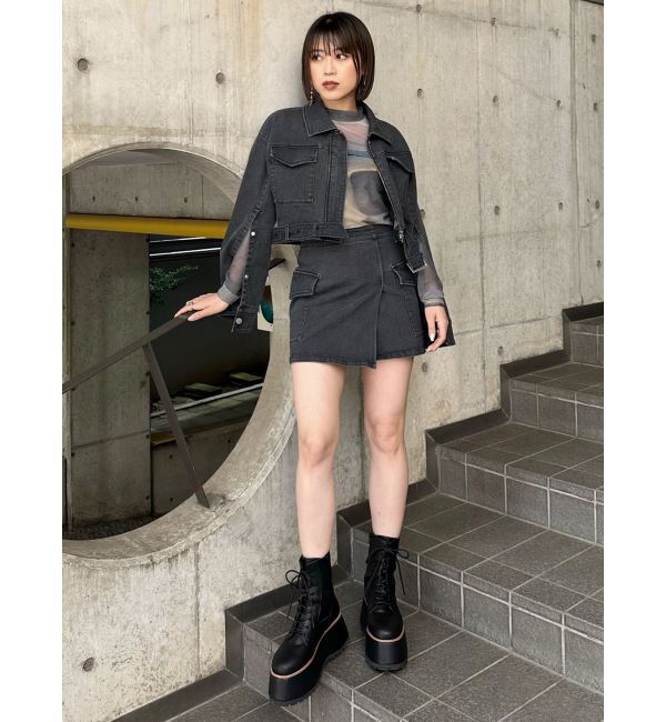 MURUA「ラップ風ミニスカート」|台形|