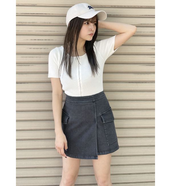 MURUA「ラップ風ミニスカート」|台形|