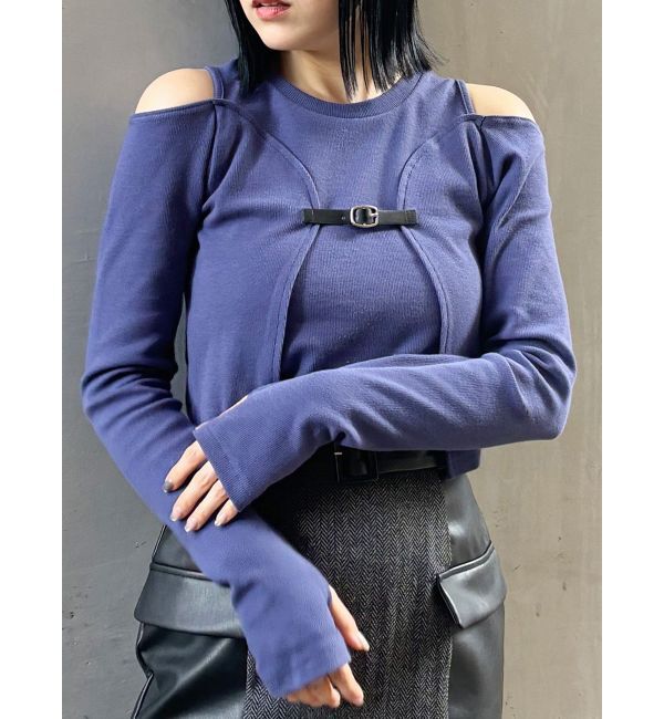 MURUA「ボレロレイヤードテレコトップス」|Tシャツ・カットソー|パープル