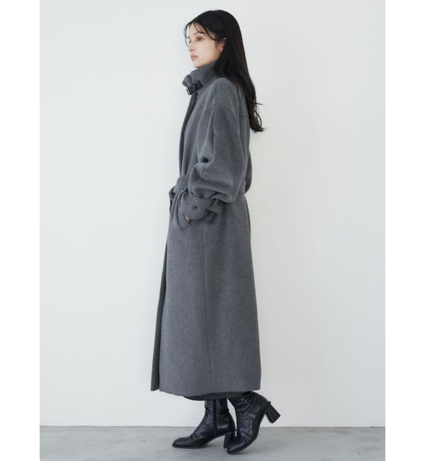 MURUA「スタンドカラージップウール混コート」|その他|