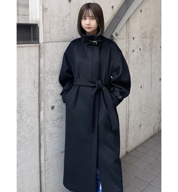 MURUA「スタンドカラージップウール混コート」|その他|