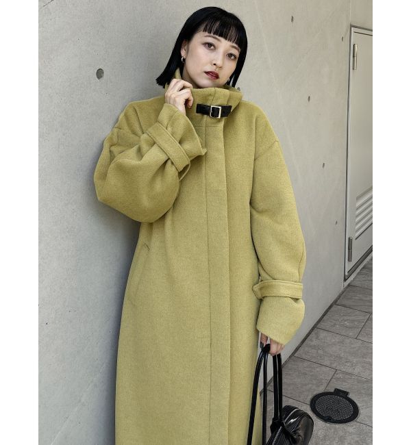 MURUA「スタンドカラージップウール混コート」|その他|