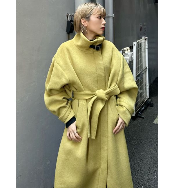 MURUA「スタンドカラージップウール混コート」|その他|