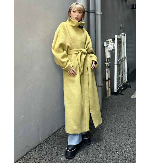 MURUA「スタンドカラージップウール混コート」|その他|