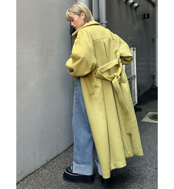 MURUA「スタンドカラージップウール混コート」|その他|