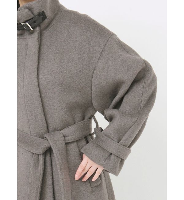 MURUA「スタンドカラージップウール混コート」|その他|