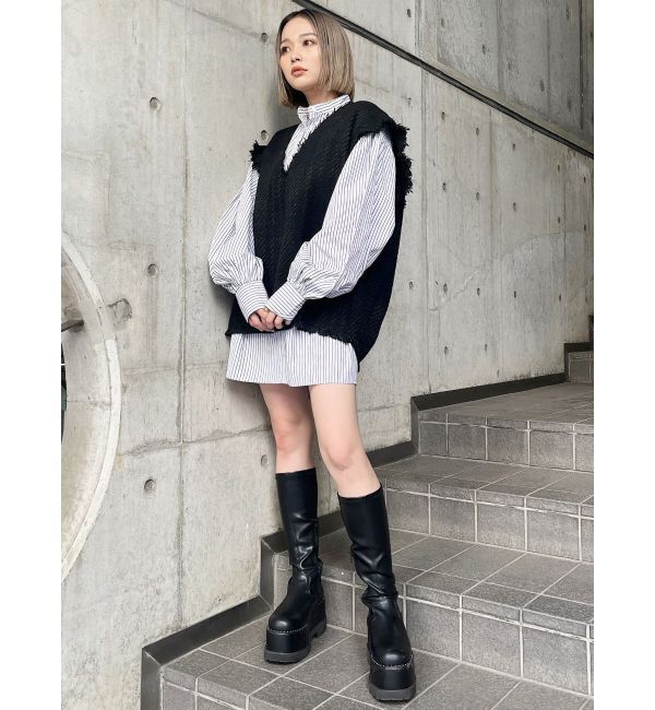 MURUA「オリジナルツイードシャツワンピース【2way】」|ワンピース|