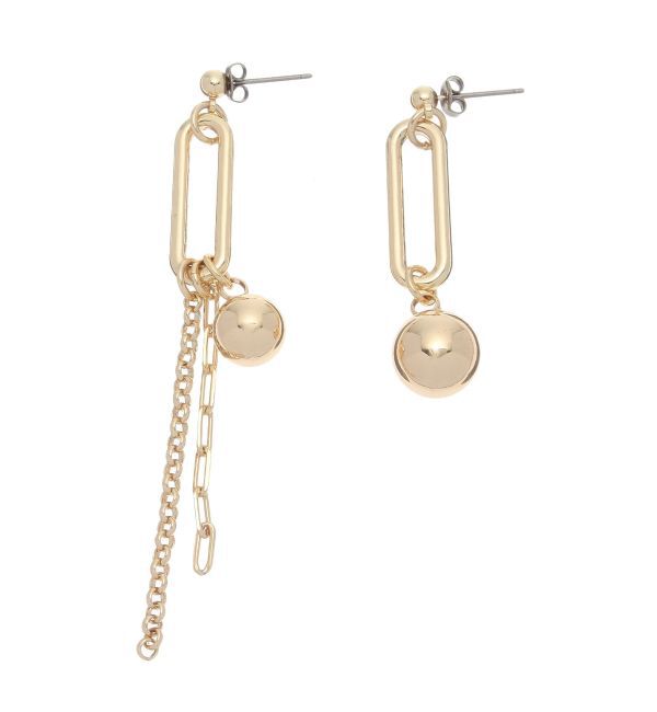 MURUA「チェーンMIXアシメピアス」|ピアス|ゴールド