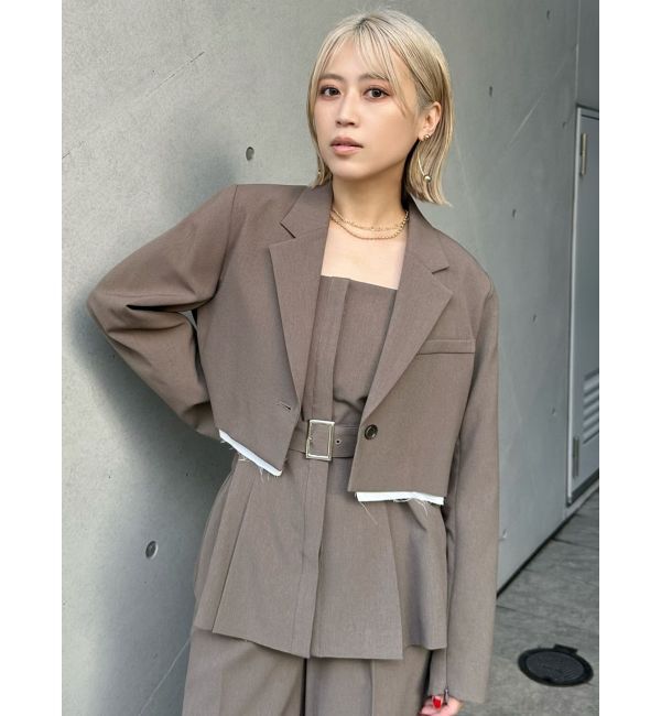 MURUA「ヘムアタッチメントショートジャケット【セットアップ着用可】」|テーラードジャケット|