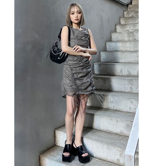 MURUA「シャーリングミニワンピース」|ワンピース|