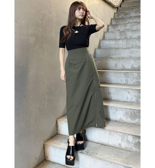 MURUA「ダブルウエストZIPスカート」|スカート|