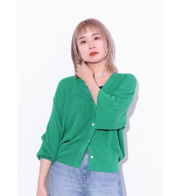 Ungrid「シアーボリュームニットカーデ」|カーディガン|