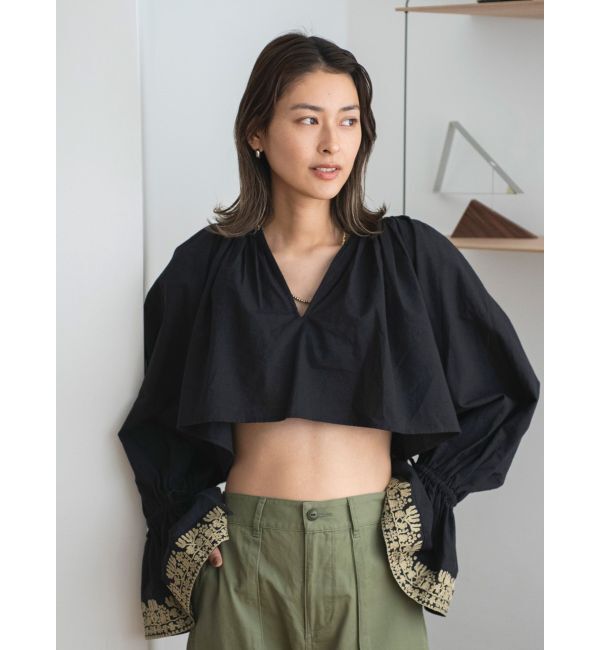 Ungrid「ショートエンブロイダリーブラウス」|シャツ・ブラウス|