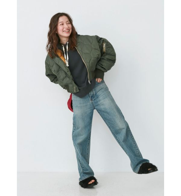 Ungrid「ハイウエストルーズストレートデニム」|デニム|