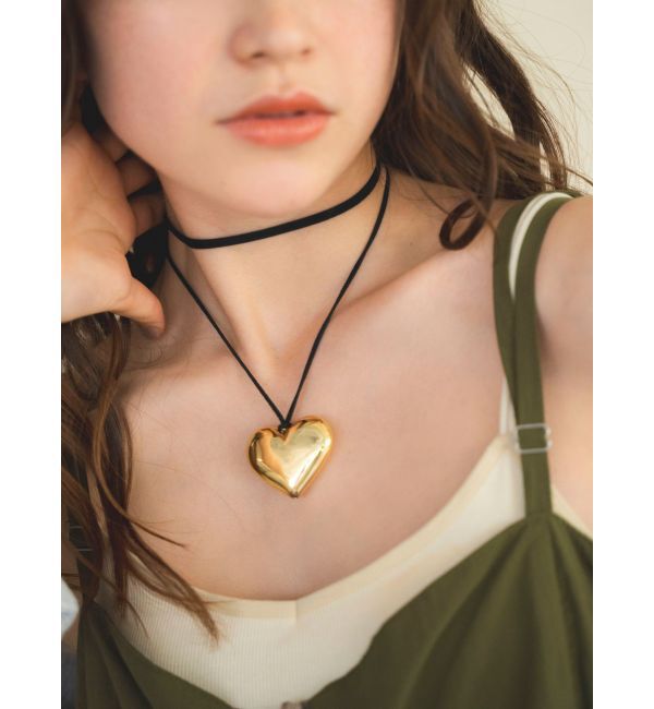 Ungrid「ハートモチーフストリングネックレス」|ネックレス|