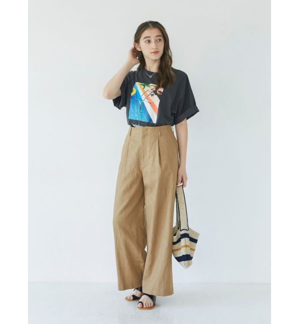 Ungrid「リネン混ルーズタックパンツ」|その他|