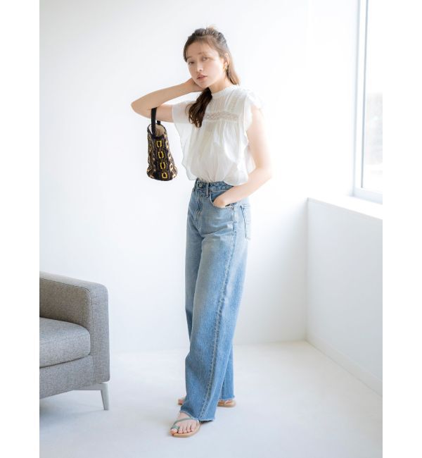 Ungrid「ハイウエストルーズテーパードデニム」|デニム|