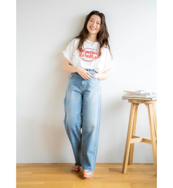 Ungrid「ハイウエストルーズテーパードデニム」|デニム|