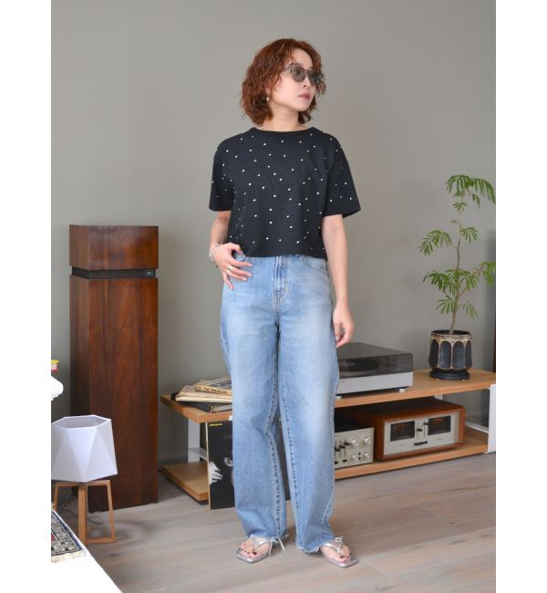 Ungrid「ハイウエストルーズテーパードデニム」|デニム|