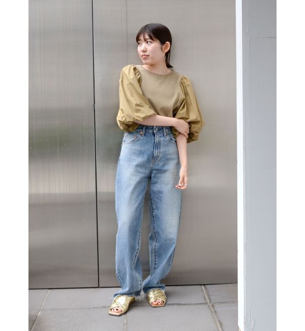 Ungrid「ハイウエストルーズテーパードデニム」|デニム|
