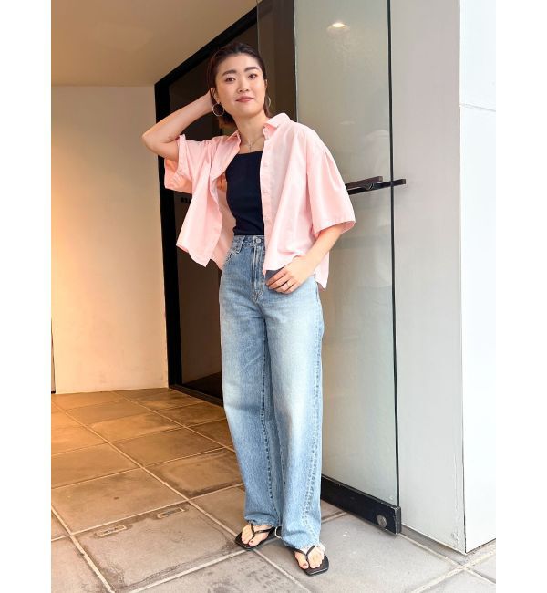 Ungrid「ハイウエストルーズテーパードデニム」|デニム|