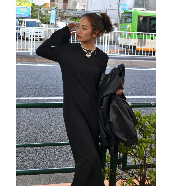 Ungrid「【WEB限定】フレアスリーブテレコフィットワンピース」|ワンピース|