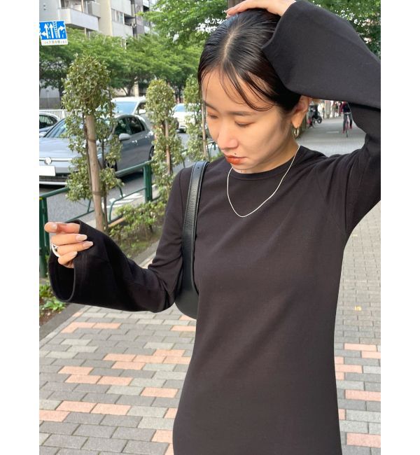 Ungrid「【WEB限定】フレアスリーブテレコフィットワンピース」|ワンピース|