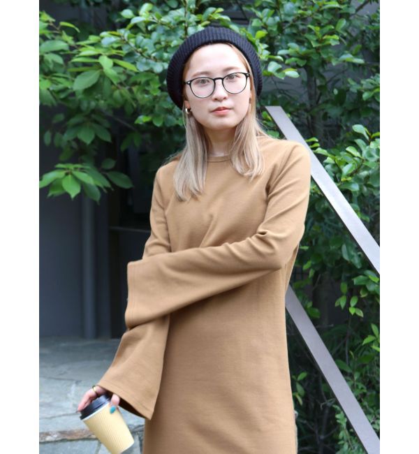 Ungrid「【WEB限定】フレアスリーブテレコフィットワンピース」|ワンピース|