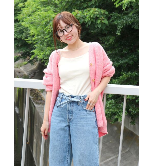 Ungrid「【WEB限定】カラールーズニットカーデ」|カーディガン|ピンク