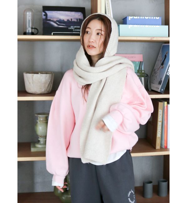 Ungrid「フードニットマフラー」|マフラー|アイボリー