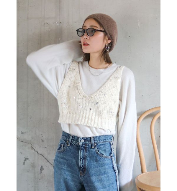 Ungrid「スパンコールデザインニットビスチェ」|ニット・セーター|