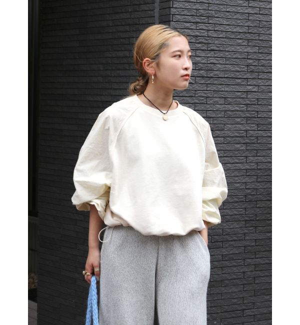 Ungrid「スリーブギャザードッキングスウェット」|スウェット・ジャージ|