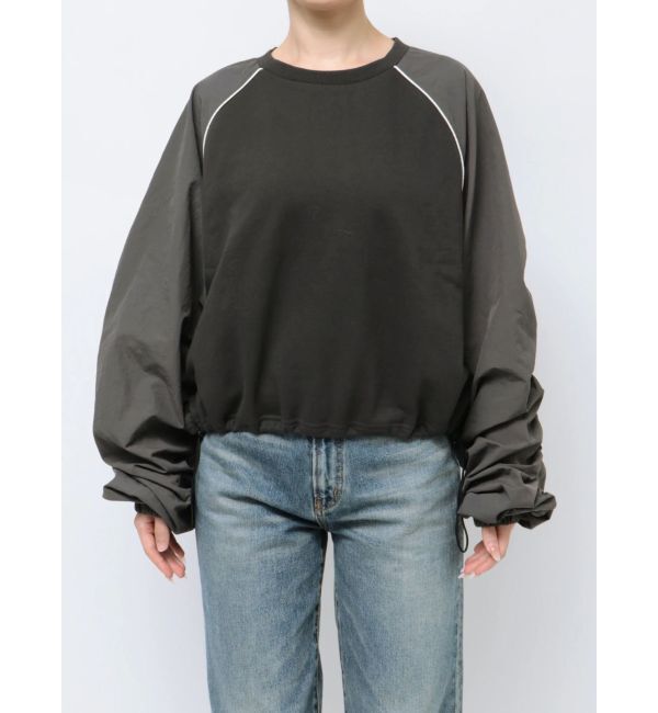 Ungrid「スリーブギャザードッキングスウェット」|スウェット・ジャージ|