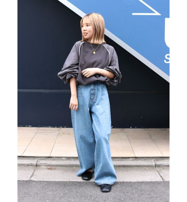 Ungrid「スリーブギャザードッキングスウェット」|スウェット・ジャージ|