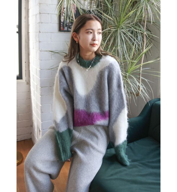 Ungrid「ニュアンスモチーフジャカードニット」|ニット・セーター|