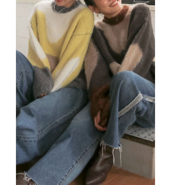 Ungrid「ニュアンスモチーフジャカードニット」|ニット・セーター|