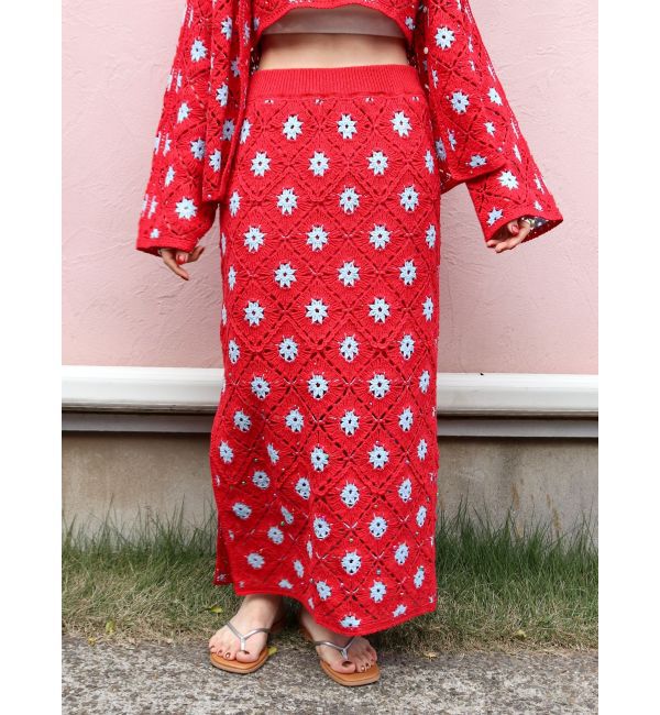 Ungrid「ビーズコンビニットアイラインスカート」|スカート|