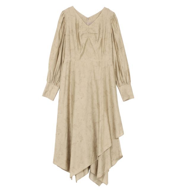 LAGUNAMOON「ニュアンスパターンアシンメトリーヘムワンピース」|ワンピース|モカ