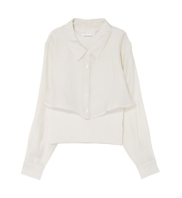 LAGUNAMOON「シャツドッキングニットプルオーバー」|ニット・セーター|ホワイト