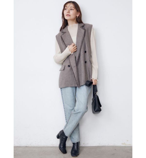 LAGUNAMOON「ウエストアシンメトリーデニムパンツ」|デニム|