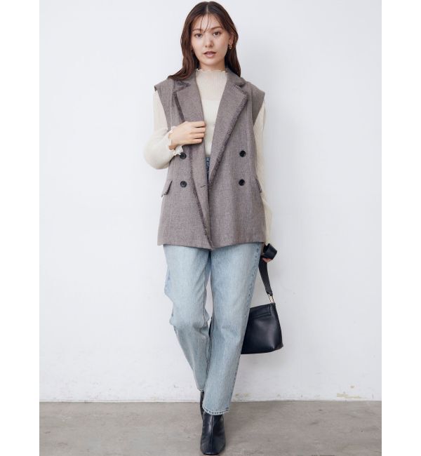 LAGUNAMOON「ウエストアシンメトリーデニムパンツ」|デニム|