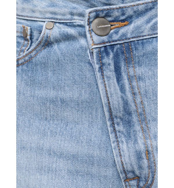 LAGUNAMOON「ウエストアシンメトリーデニムパンツ」|デニム|