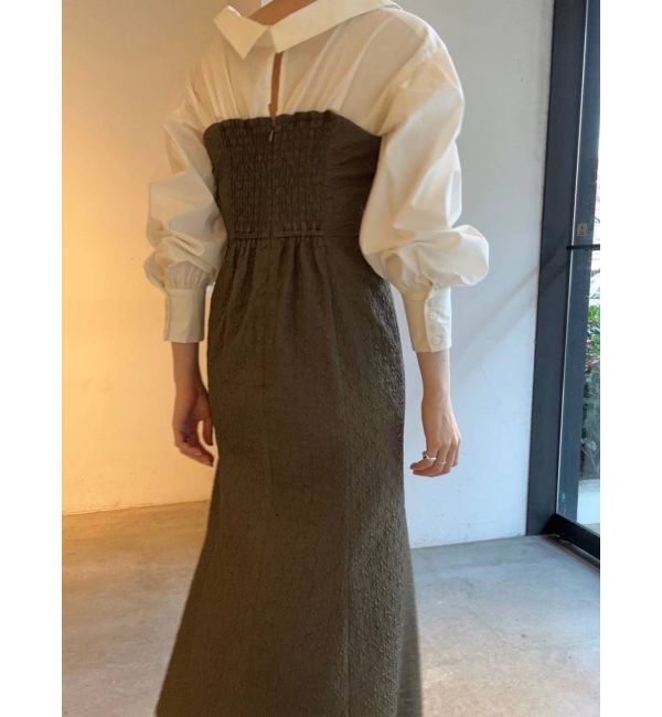 LAGUNAMOON「シャツドッキングエンボスワンピース」|ワンピース|