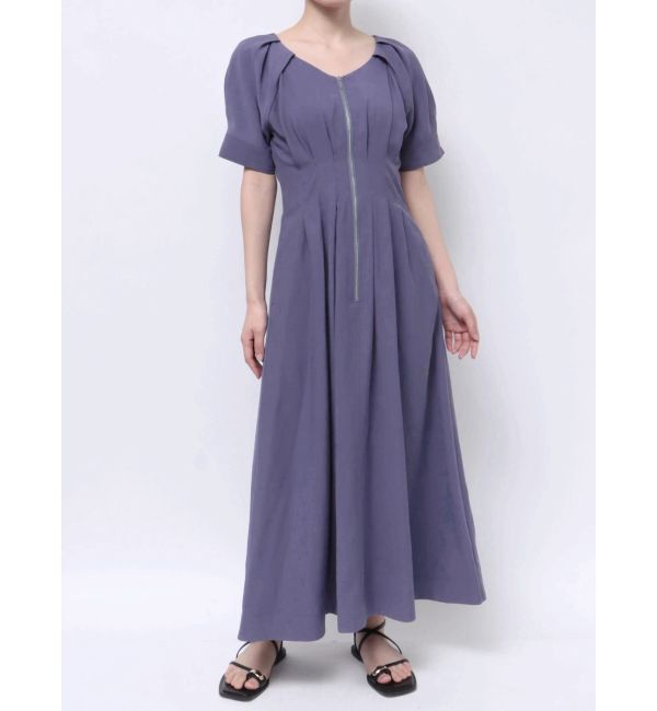 LAGUNAMOON「フロントZIPウエストタックワンピース」|ワンピース|