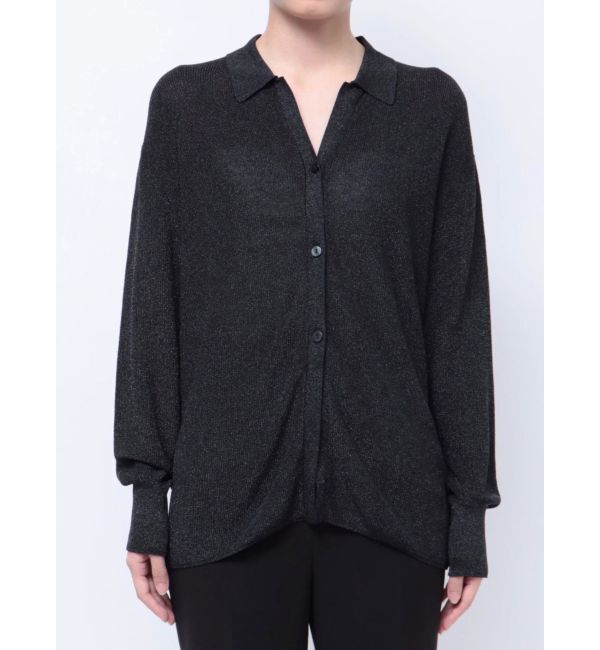 LAGUNAMOON「シャツカラーシアーニットカーディガン」|カーディガン|